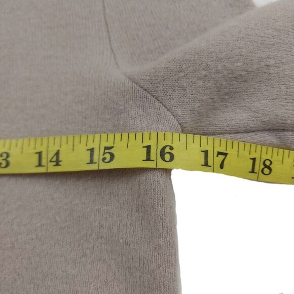 Tory Burch Sweater Womens XS Beige Merino Wool Rhinestones Sequin V-Neck Grandma - Picture 10 of 13